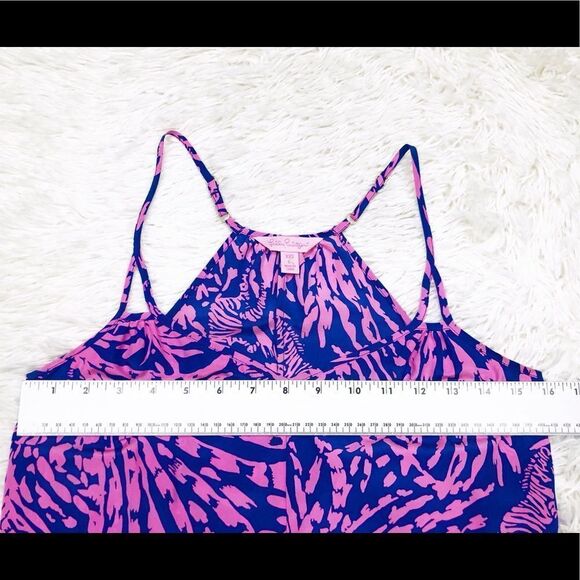 Lilly Pulitzer Rory Tank Top Pink Blue Zebra Rollin In The Grass Size XXS - Picture 7 of 10